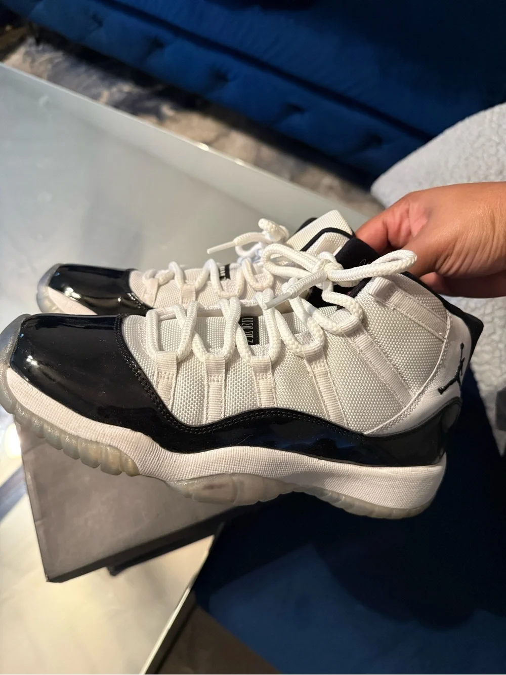 Jordan Men's White and Black Retro Sneakers